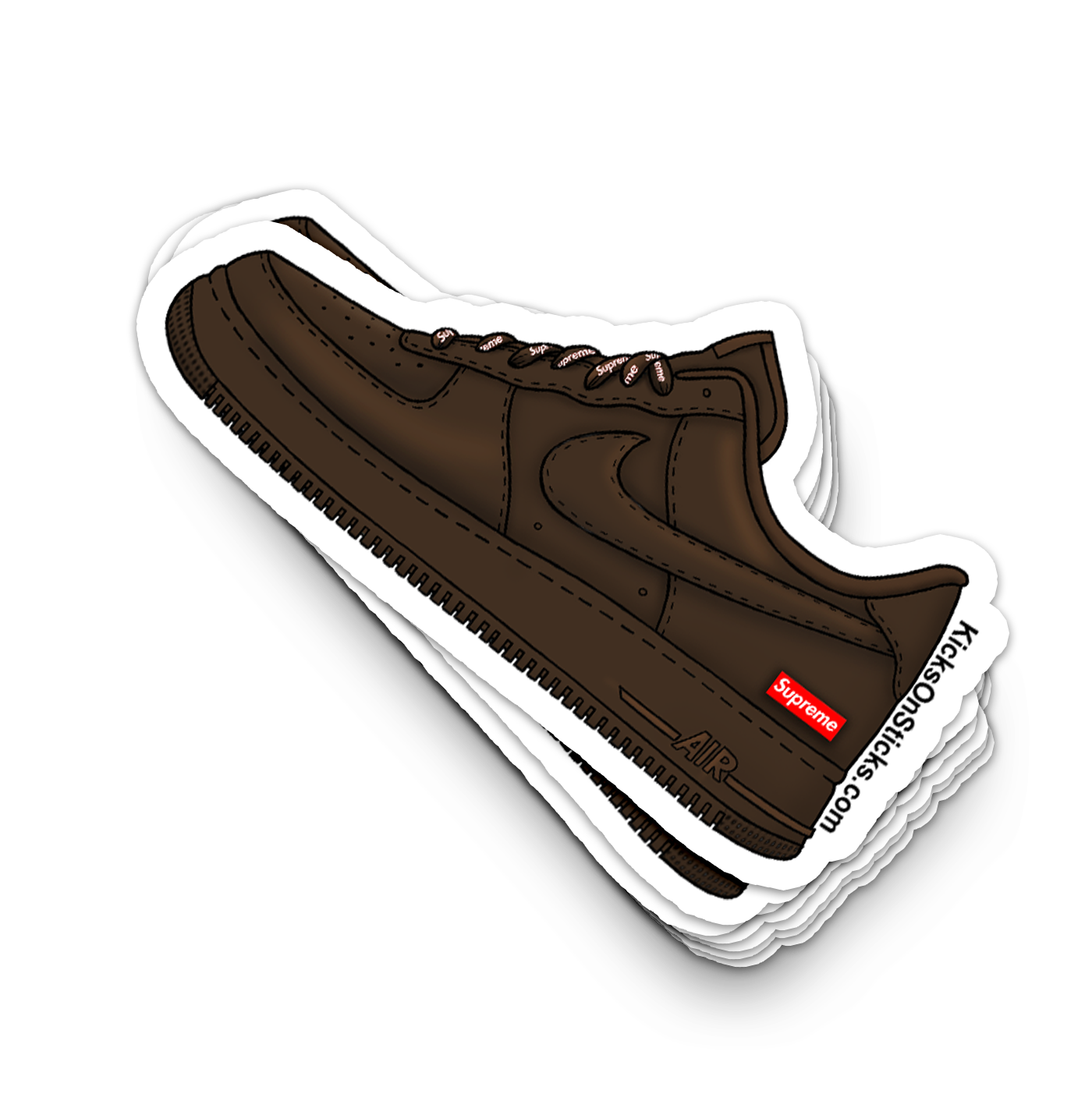 Air Force 1 Low "Supreme Brown" Sneaker Sticker