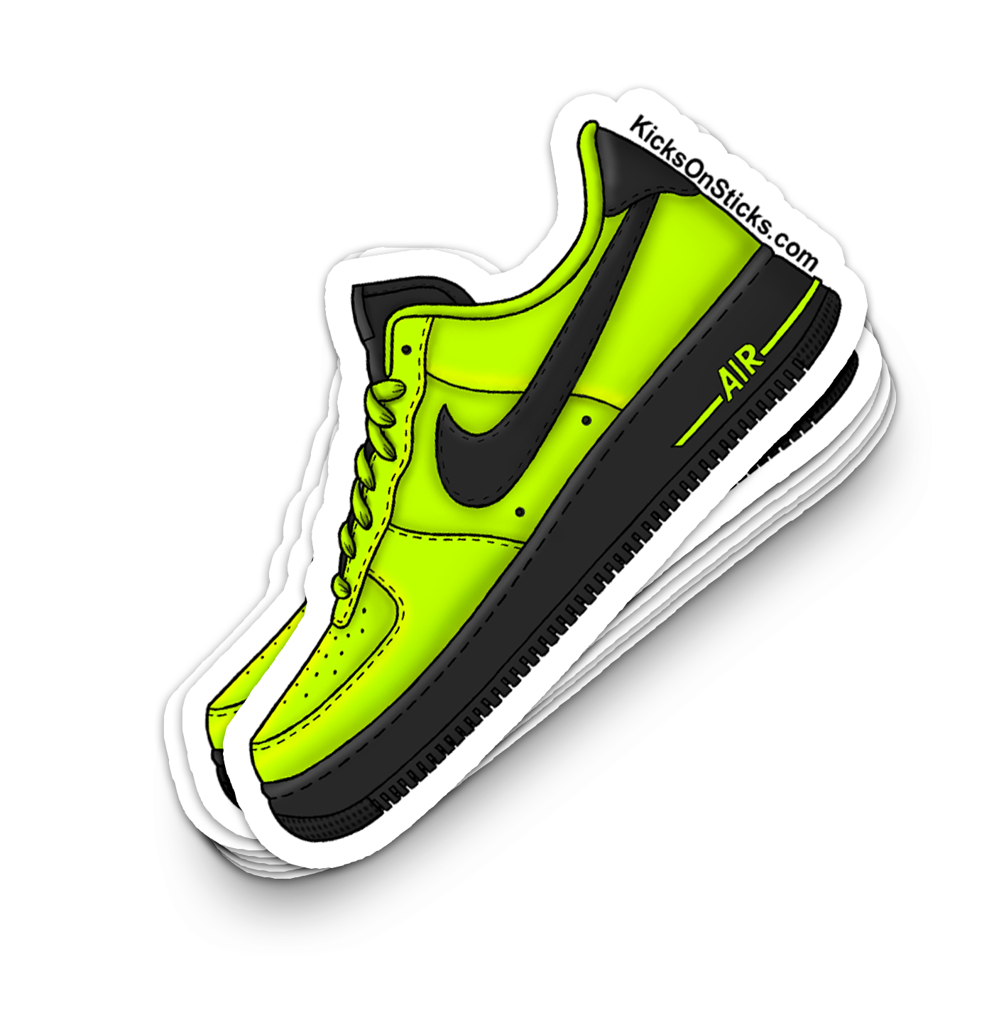 Air Force 1 Low "Volt Gunmetal Black" Sneaker Sticker