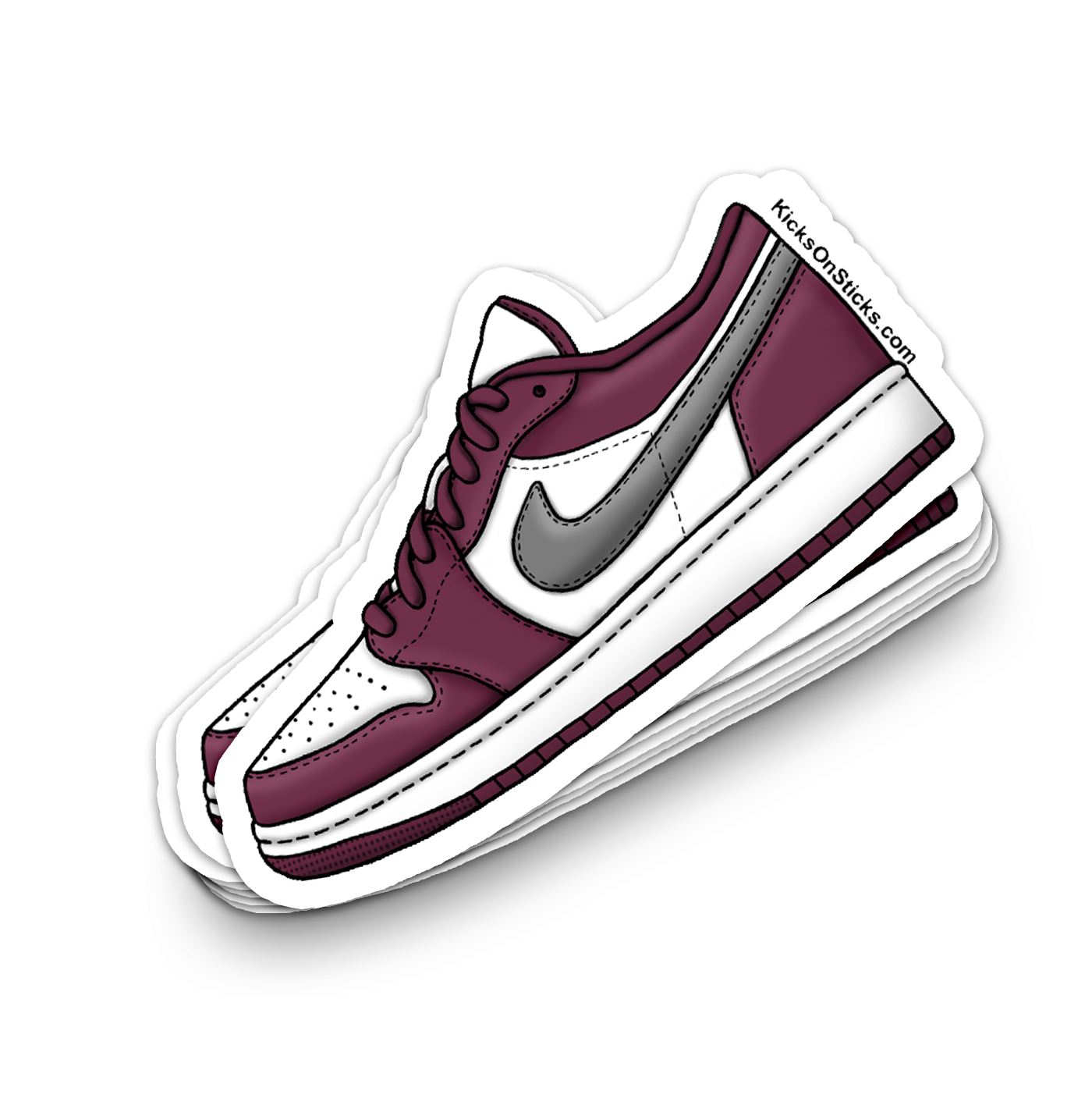 Jordan 1 Low "Bordeaux" Sneaker Sticker