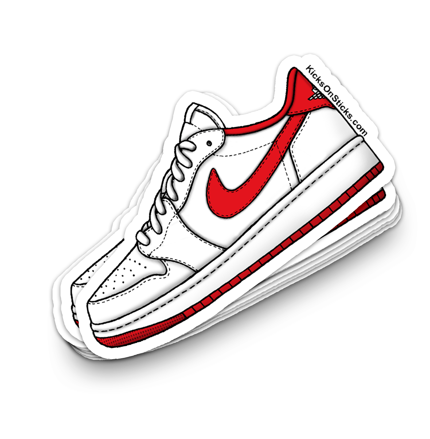 Jordan 1 Low "OG White Red" Sneaker Sticker