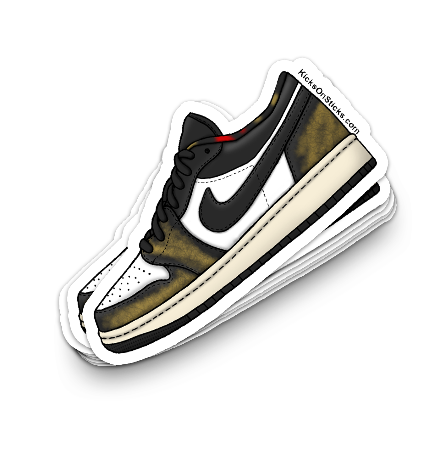 Jordan 1 Low "Wear Away Gold" Sneaker Sticker