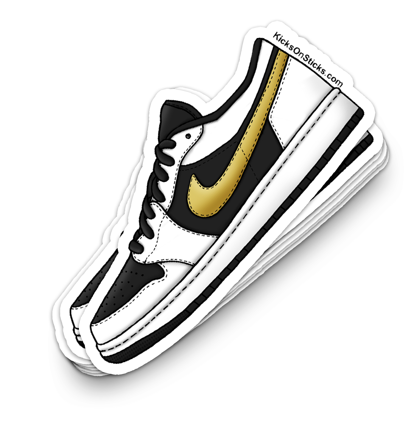Jordan 1 Low "White Black Metallic Gold" Sneaker Sticker
