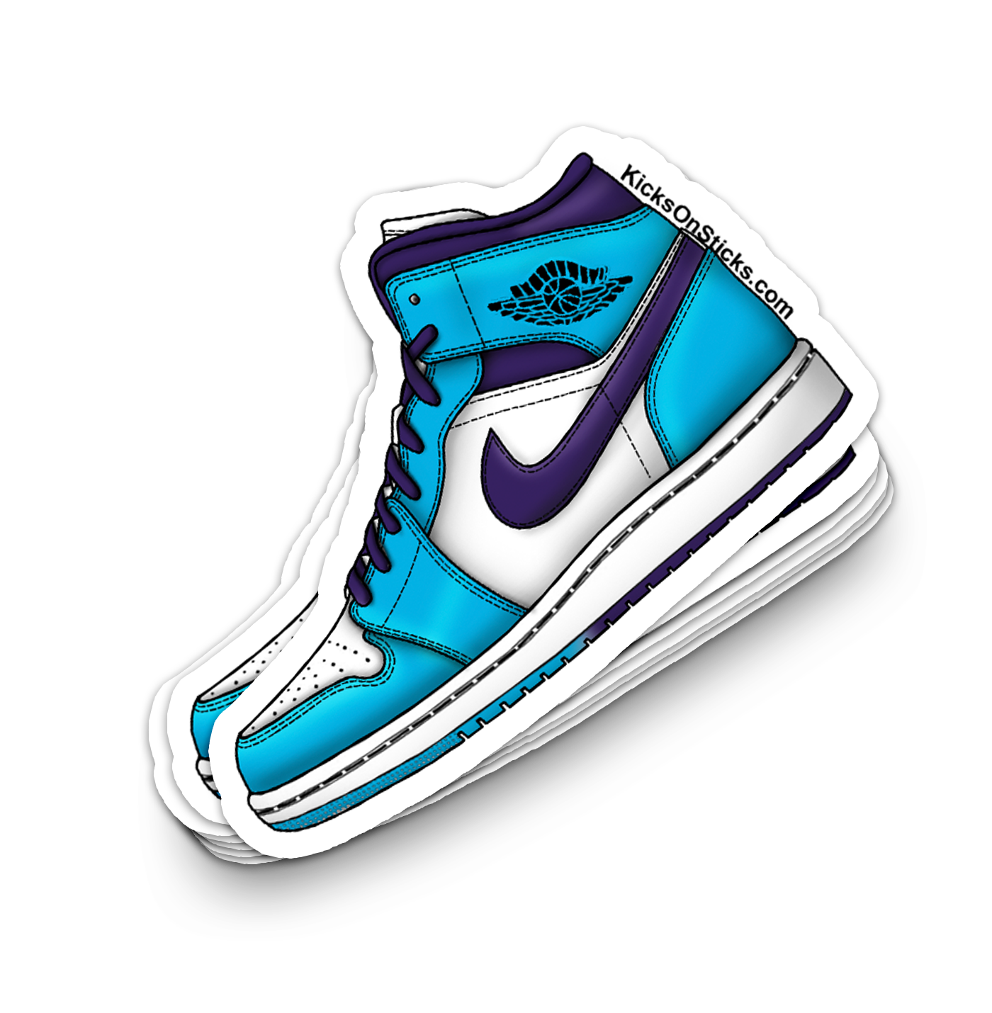 Jordan 1 Mid "Hornets" Sneaker Sticker