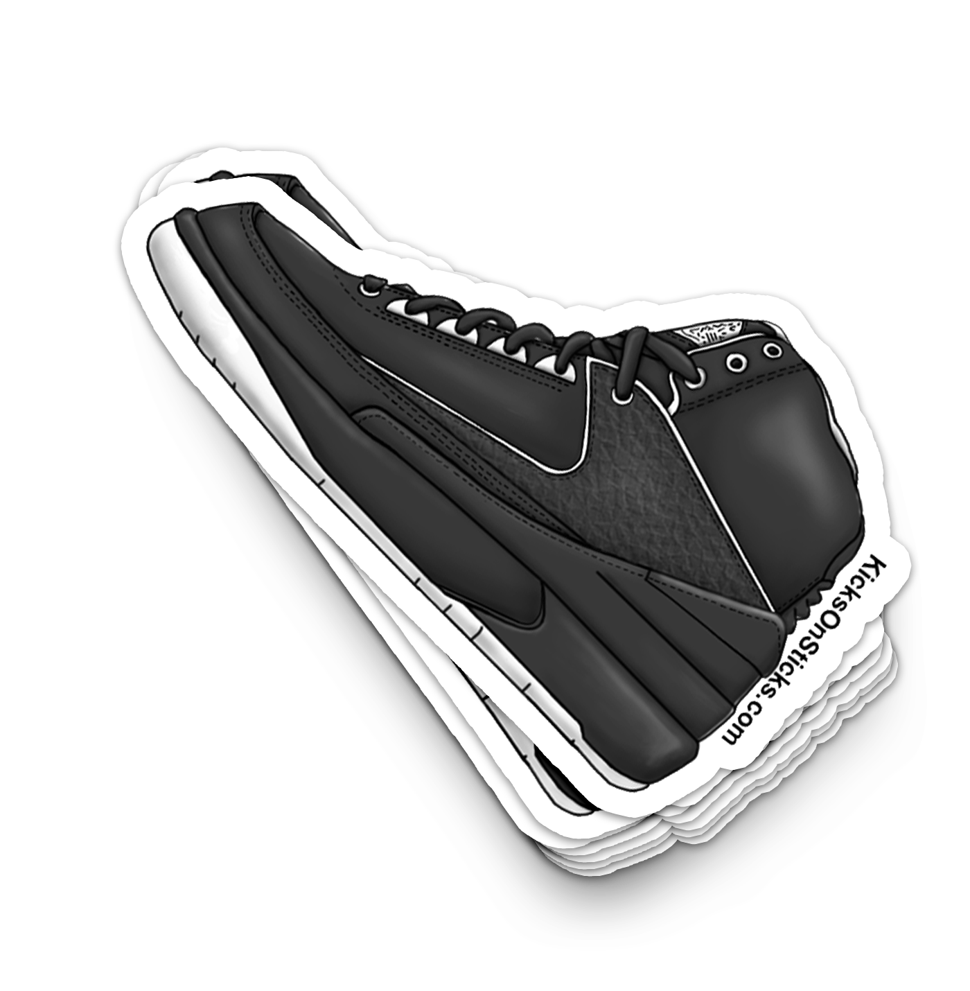 Jordan 2 "Black/White" Sneaker Sticker
