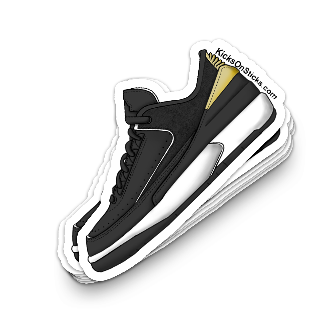 Jordan 2 Low "Black Metallic Gold" Sneaker Sticker