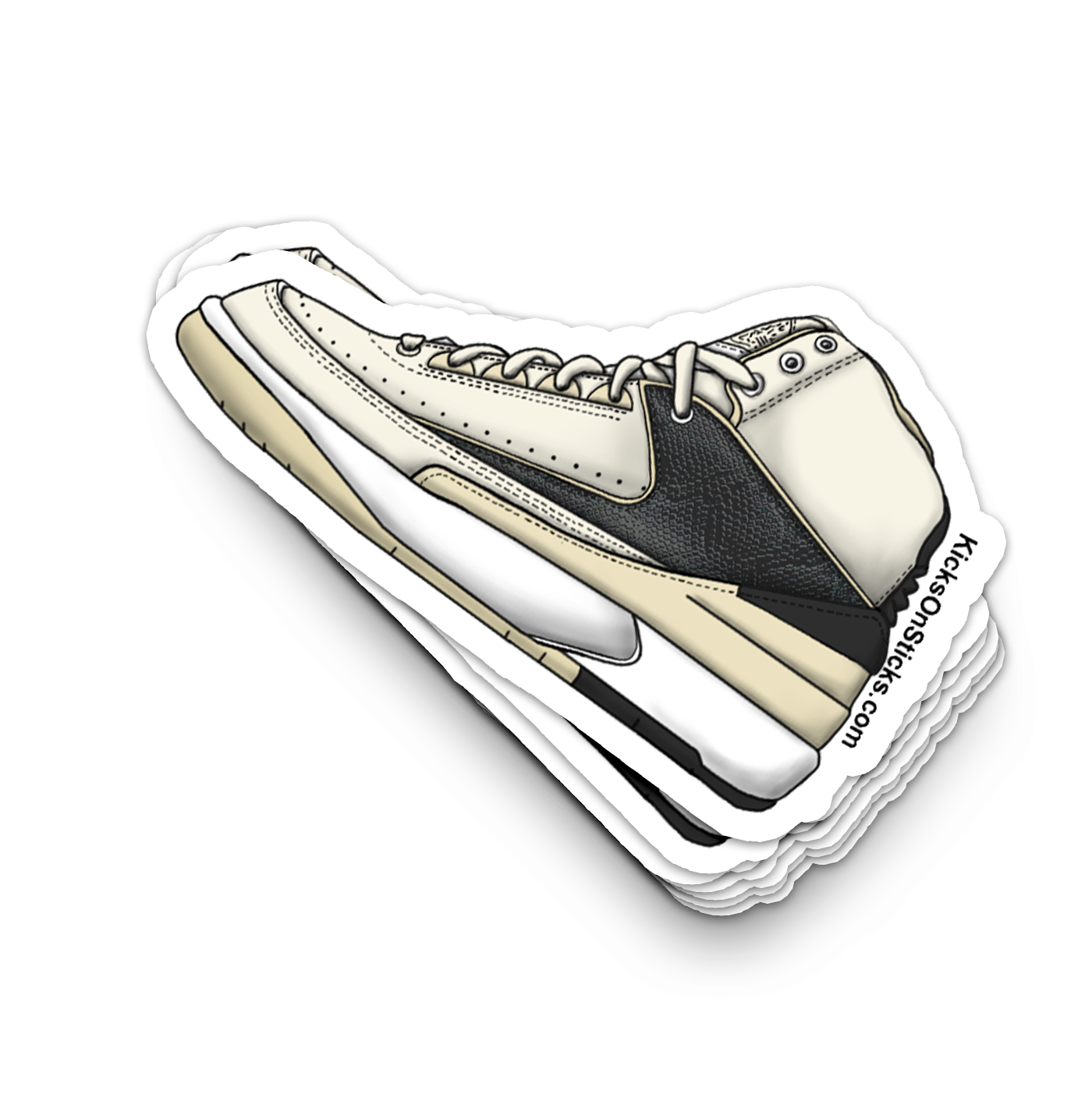 Jordan 2 "Sail Black" Sneaker Sticker