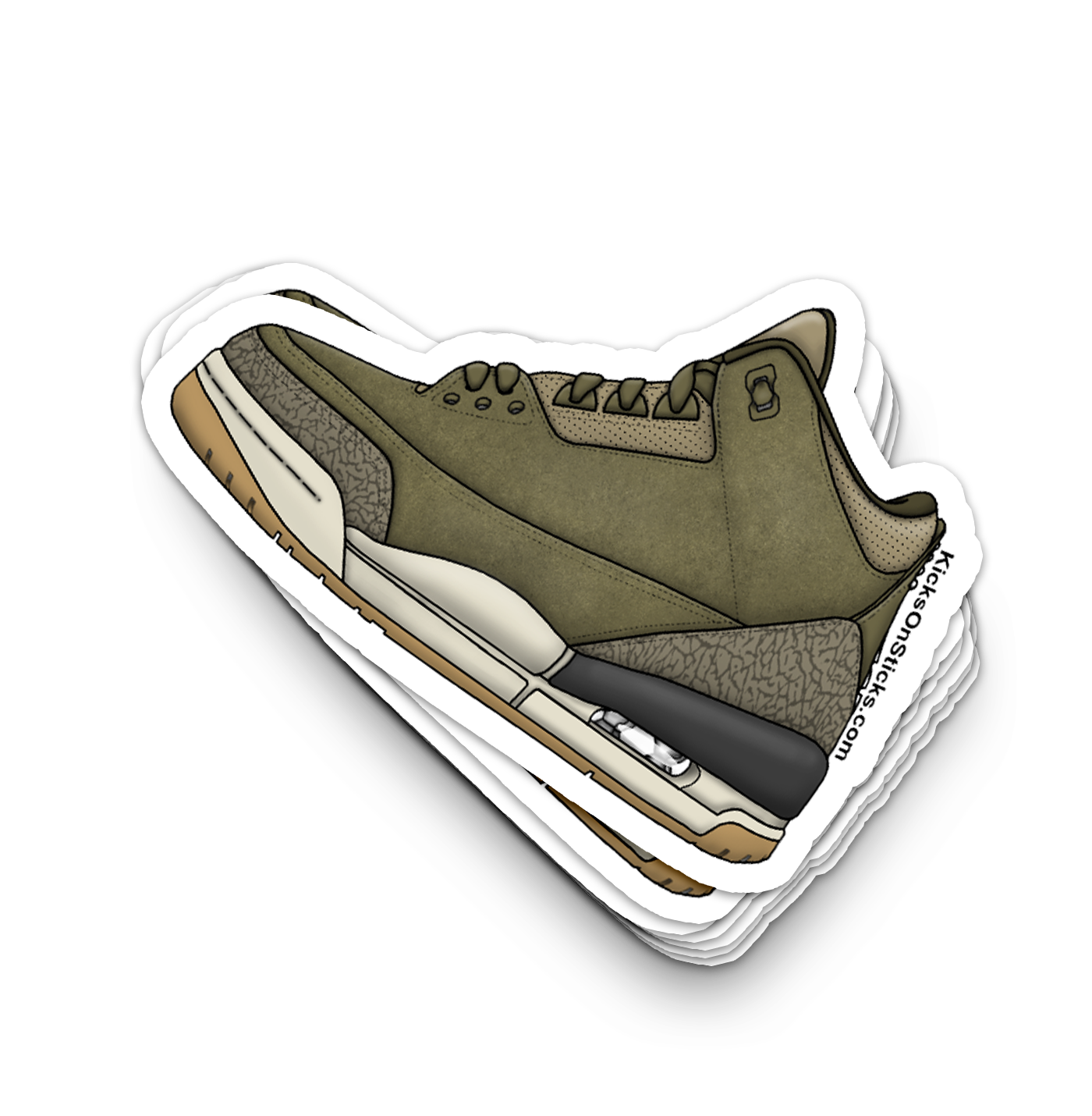 Jordan 3 "Family Affair Medium Olive" Sneaker Sticker