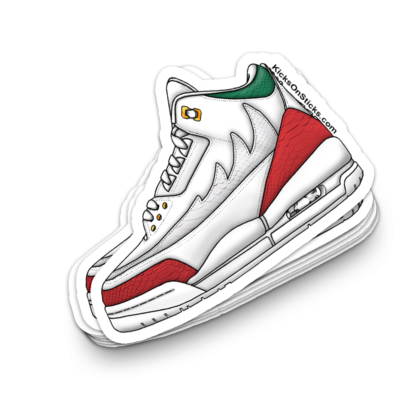 Jordan 3 "Mexico Lucha Libre" Sneaker Sticker