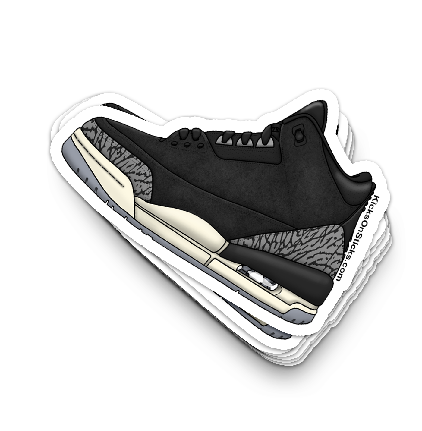 Jordan 3 "Off Noir Cement" Sneaker Stickers