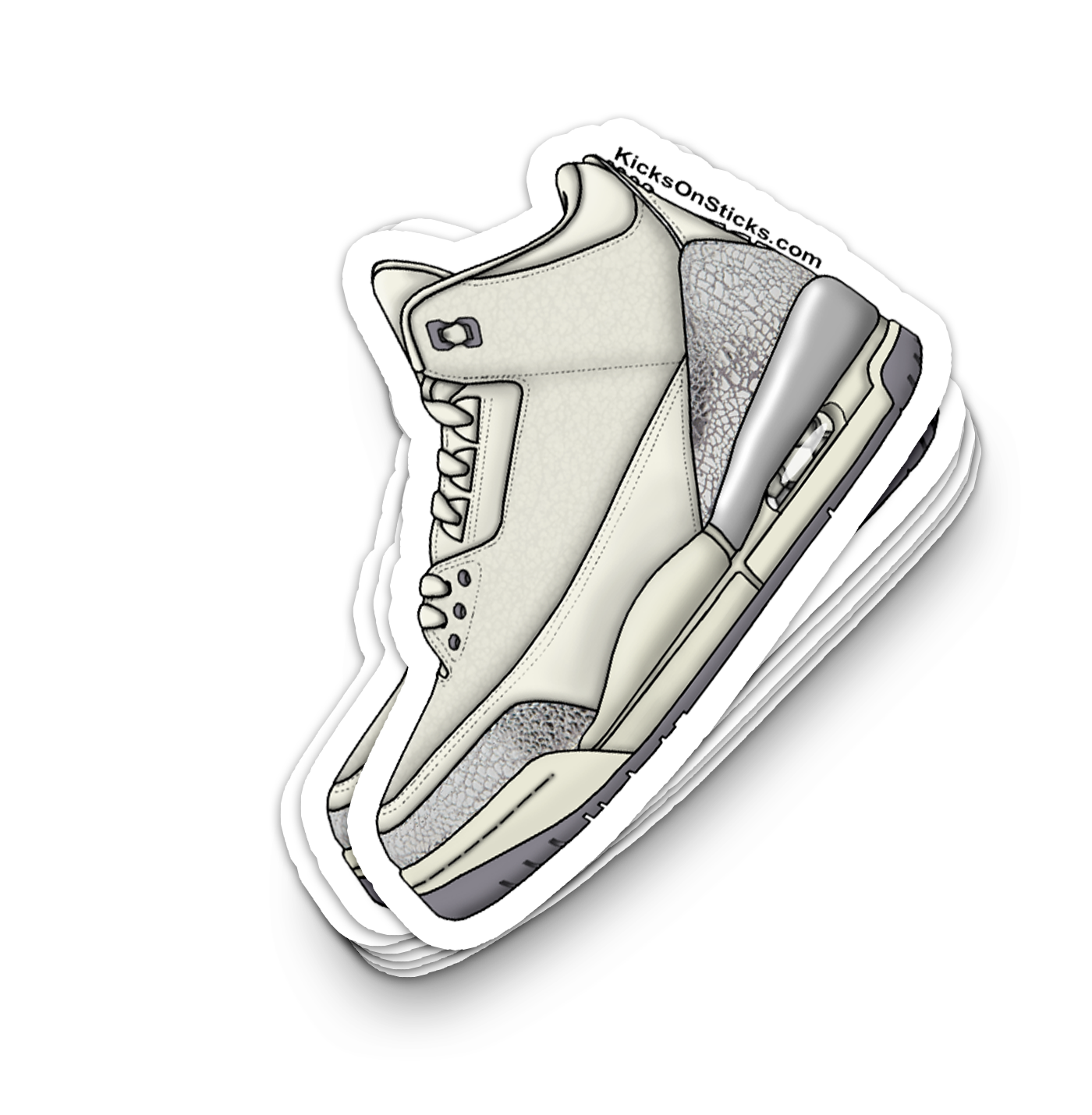 Jordan 3 "Sail Metallic Silver" Sneaker Sticker