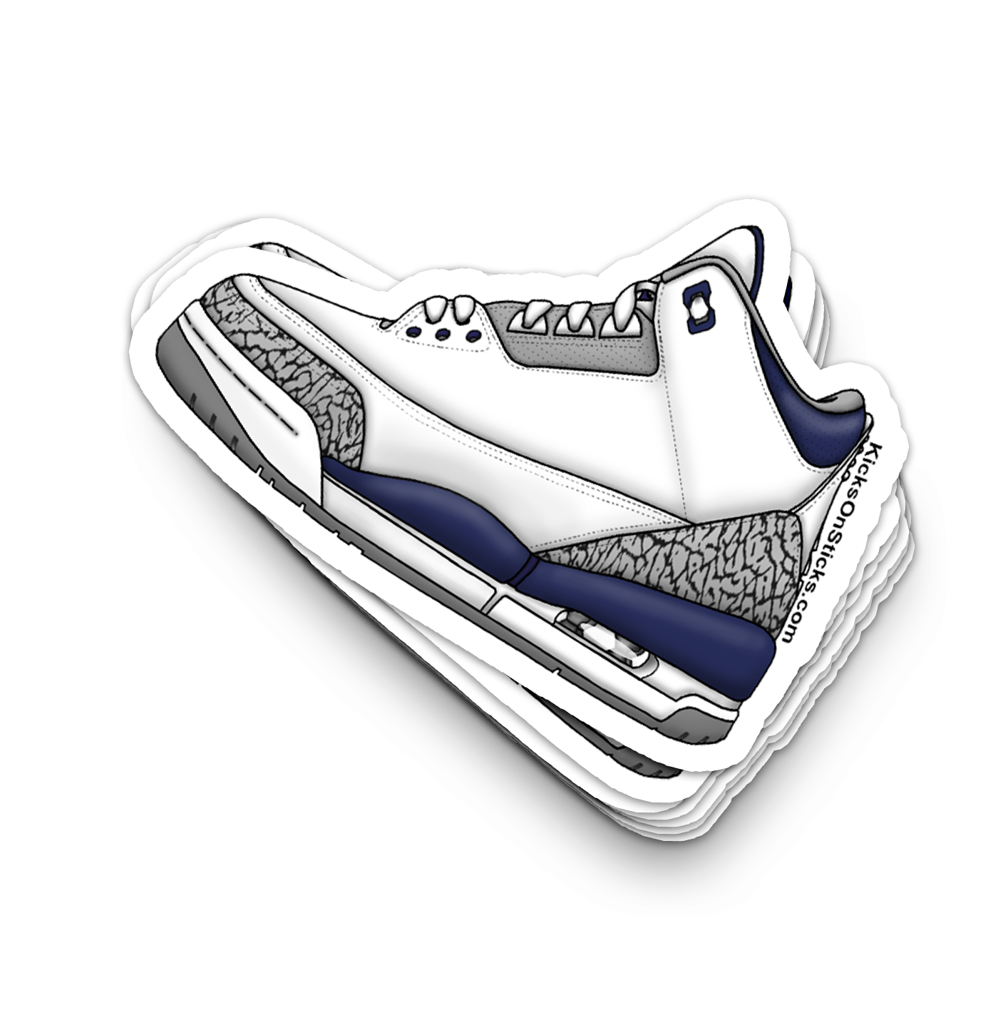 Jordan 3 "White Midnight Navy" Sneaker Sticker