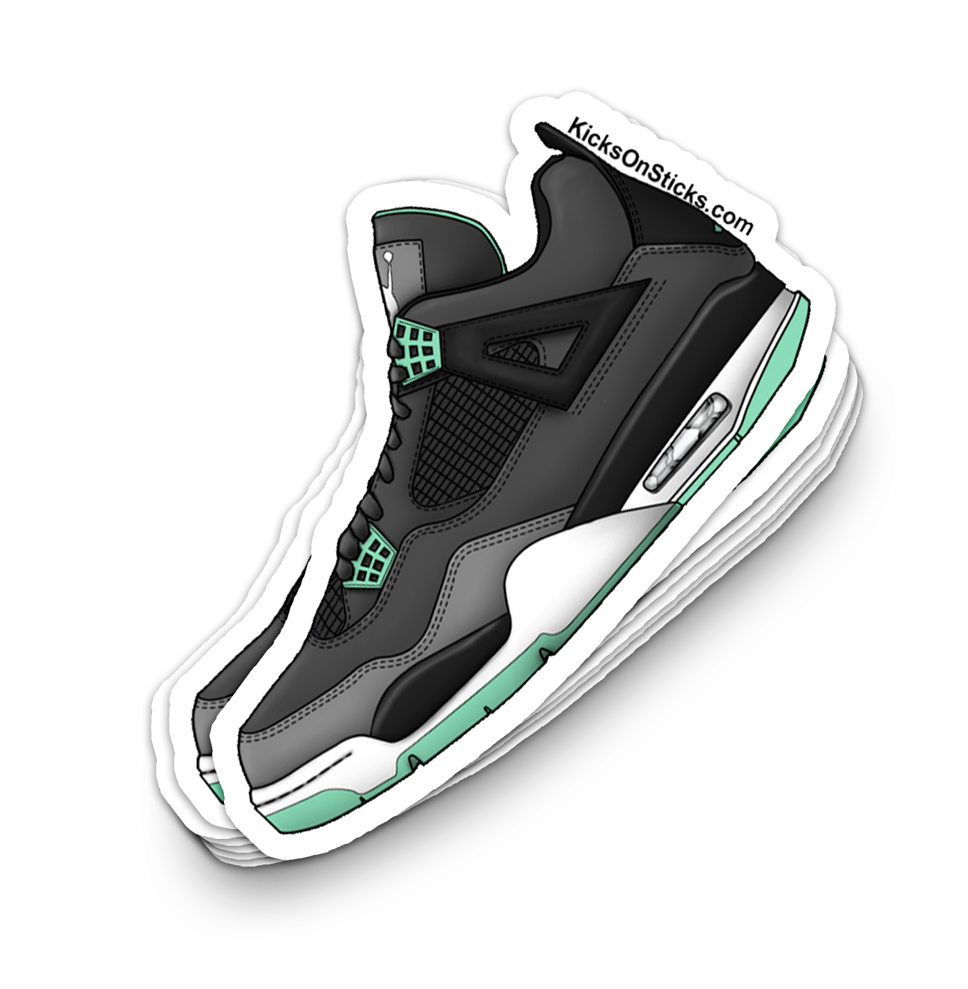 Jordan 4 "Green Glow" Sneaker Sticker