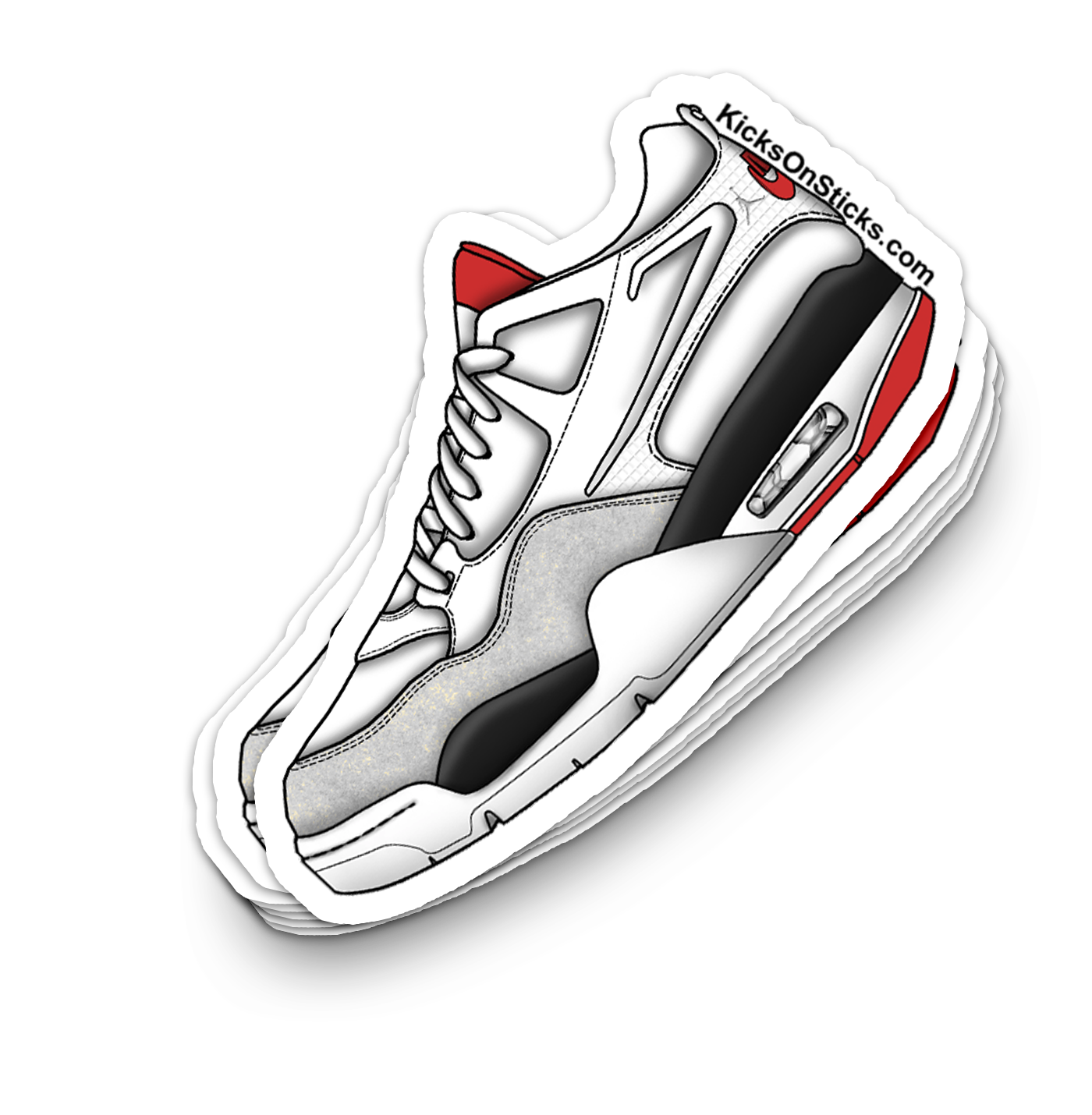 Jordan 4 RM "White Fire Red" Sneaker Sticker