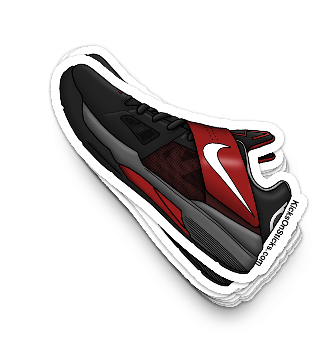 KD 4 "Black White Varsity Red" Sneaker Sticker