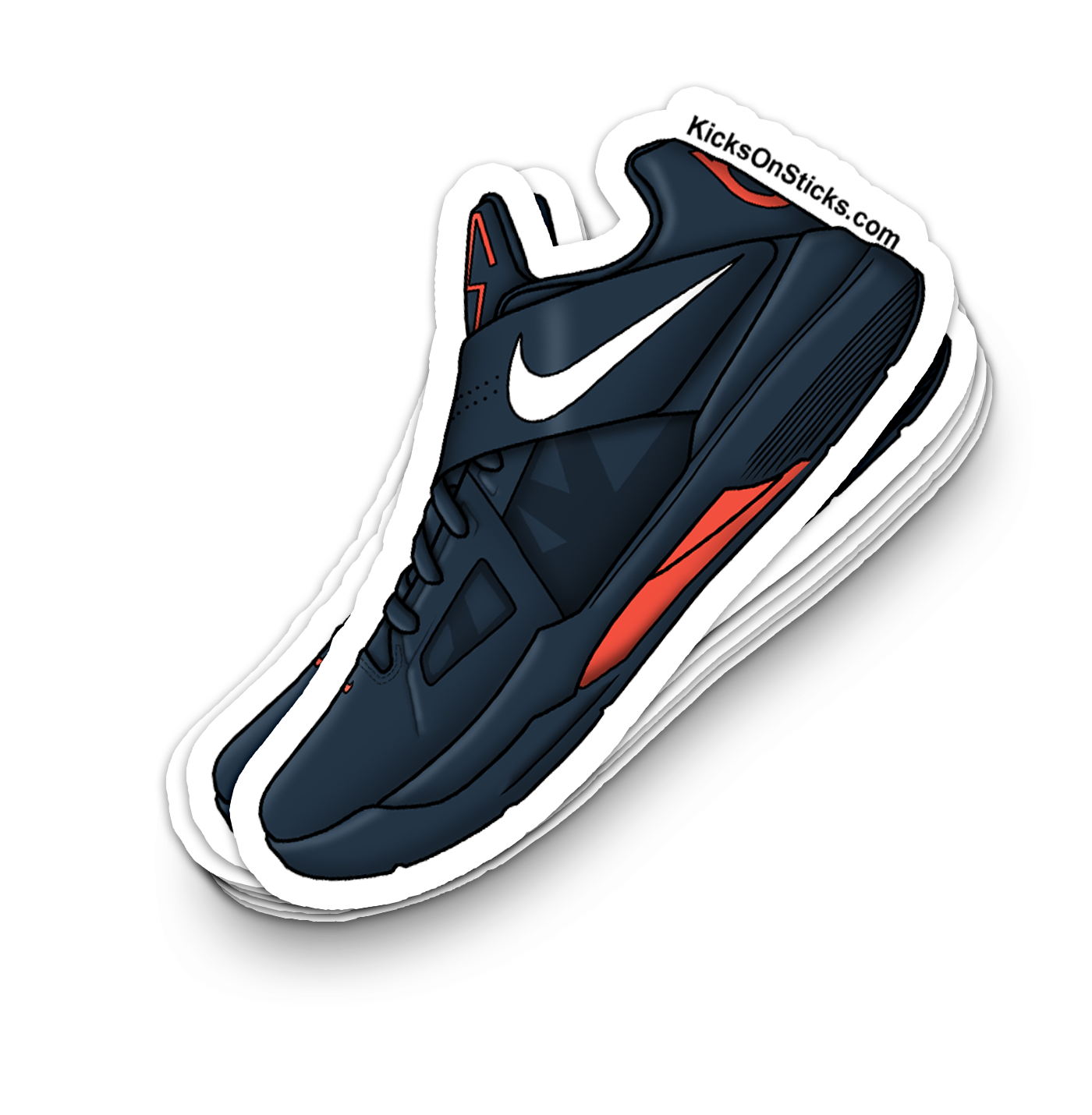 KD 4 "Midnight Navy Team Red" Sneaker Sticker