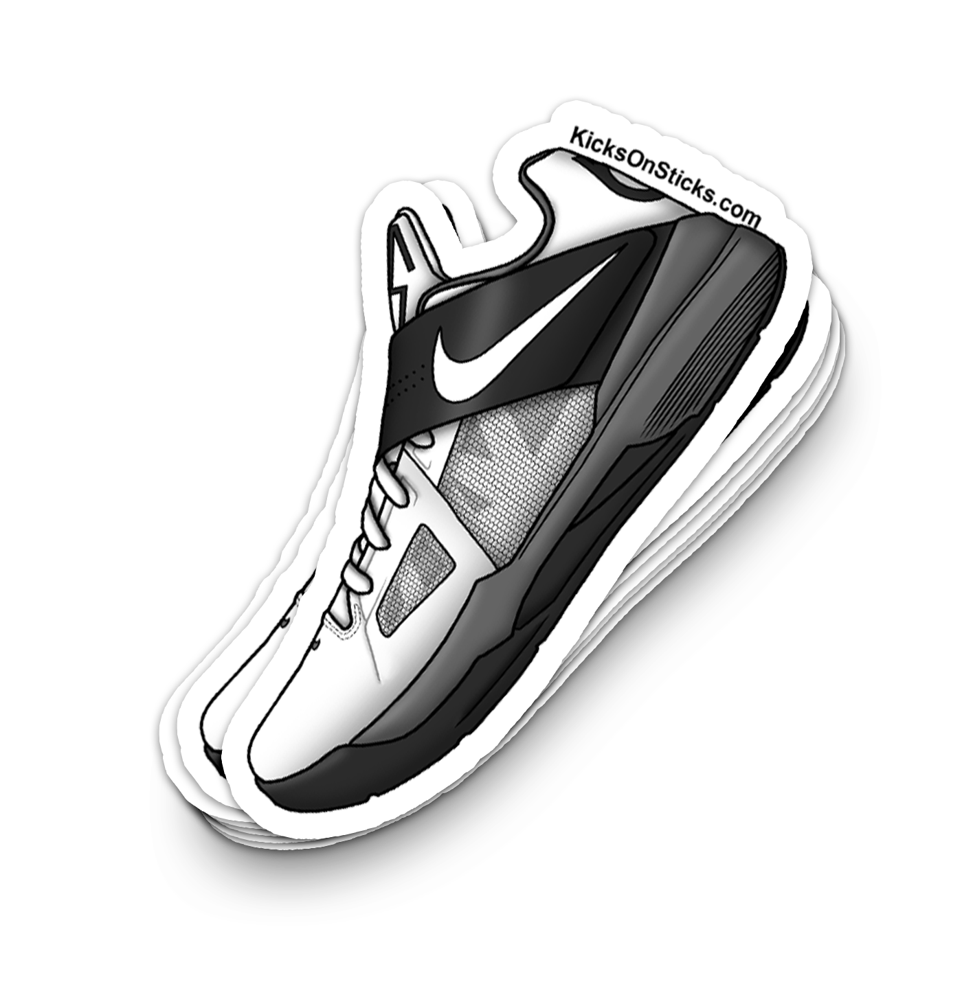 KD 4 "White Black" Sneaker Sticker