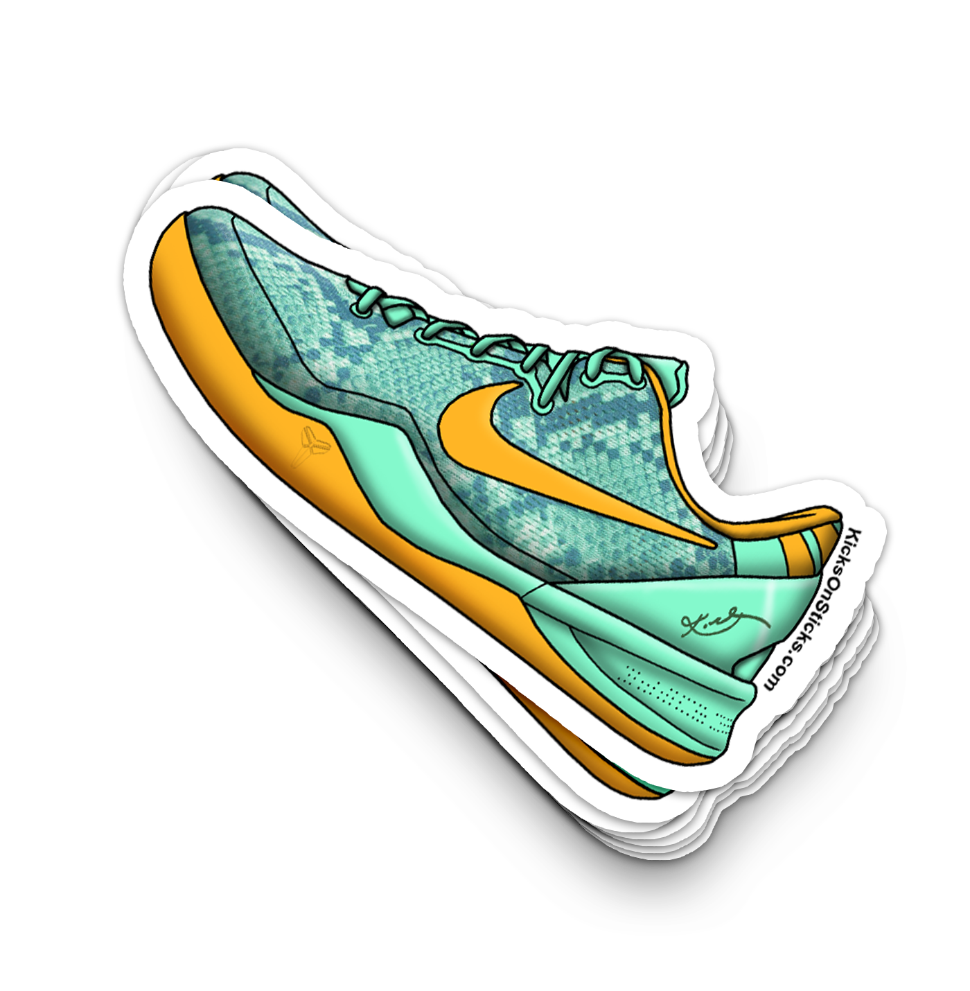 Kobe 8 "Green Glow Laser Orange" Sneaker Sticker