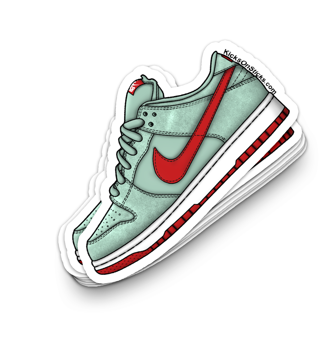 SB Dunk Low "Mint Green Red" Sneaker Sticker