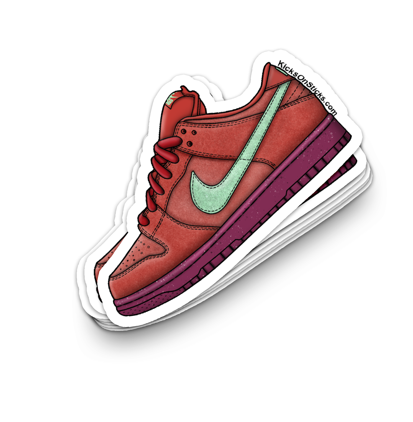 SB Dunk Low "Mystic Red" Sneaker Sticker