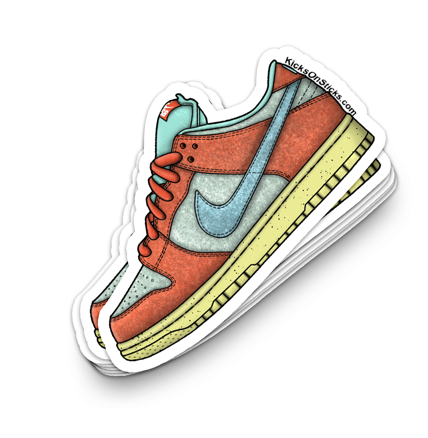 SB Dunk Low "Orange Noise Aqua" Sneaker Sticker