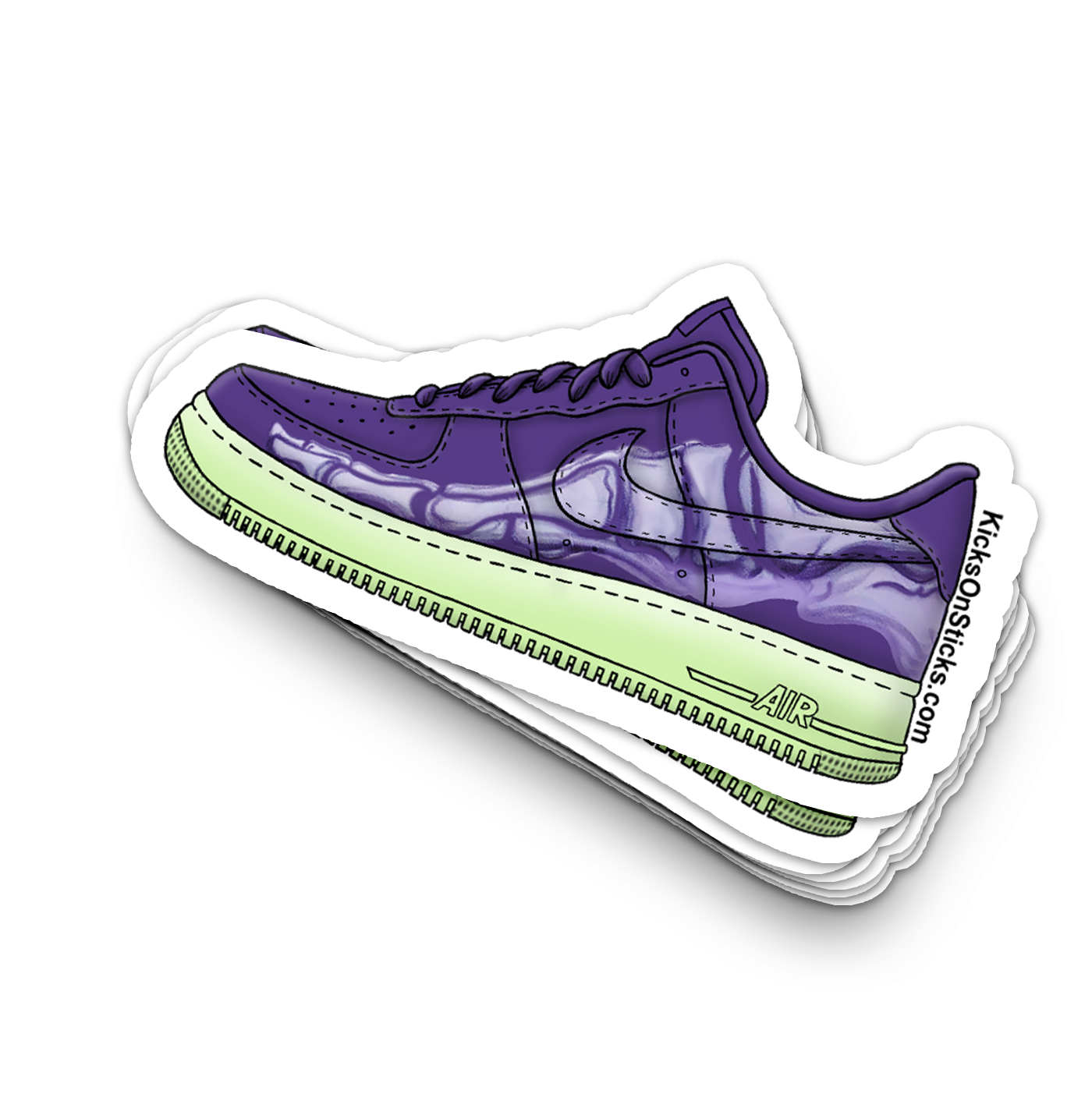 Air Force 1 Low "Skeleton Purple" Sneaker Sticker