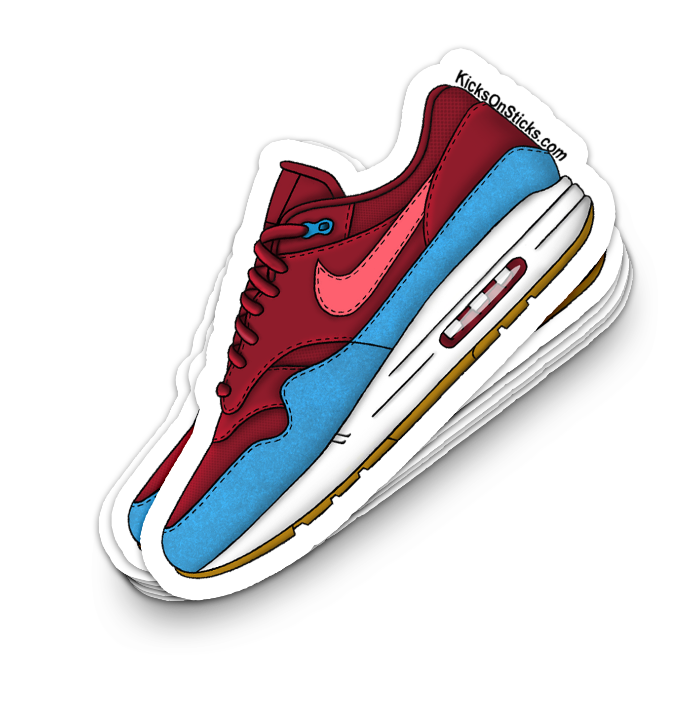 Air Max 1 "Burgundy Teal" Sneaker Sticker