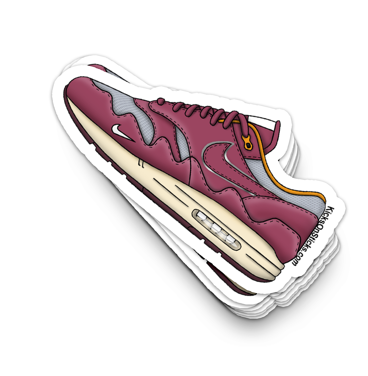 Air Max 1 "Patta Rush Maroon" Sneaker Sticker