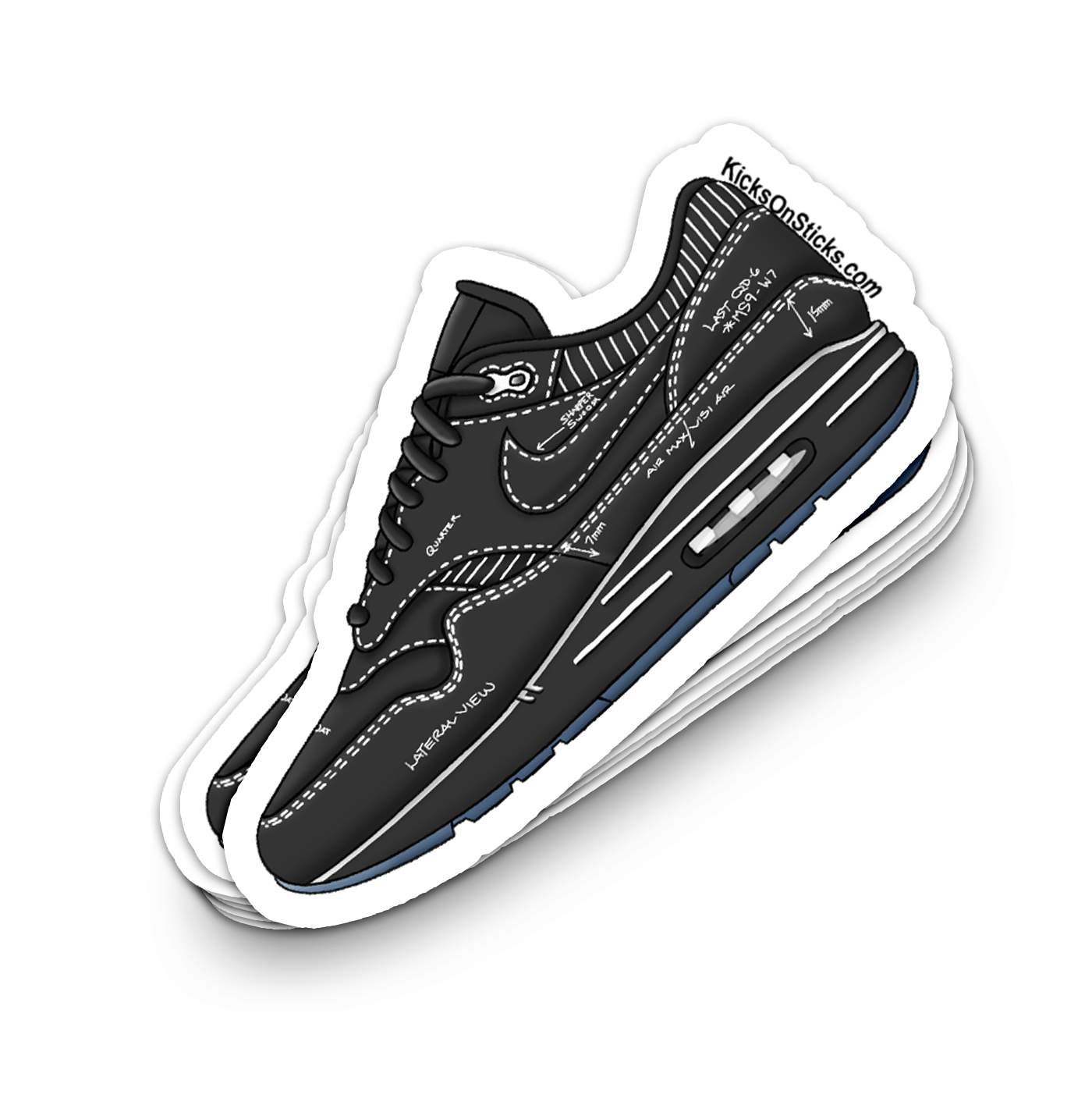 Air Max 1 "Sketch Black" Sneaker Sticker