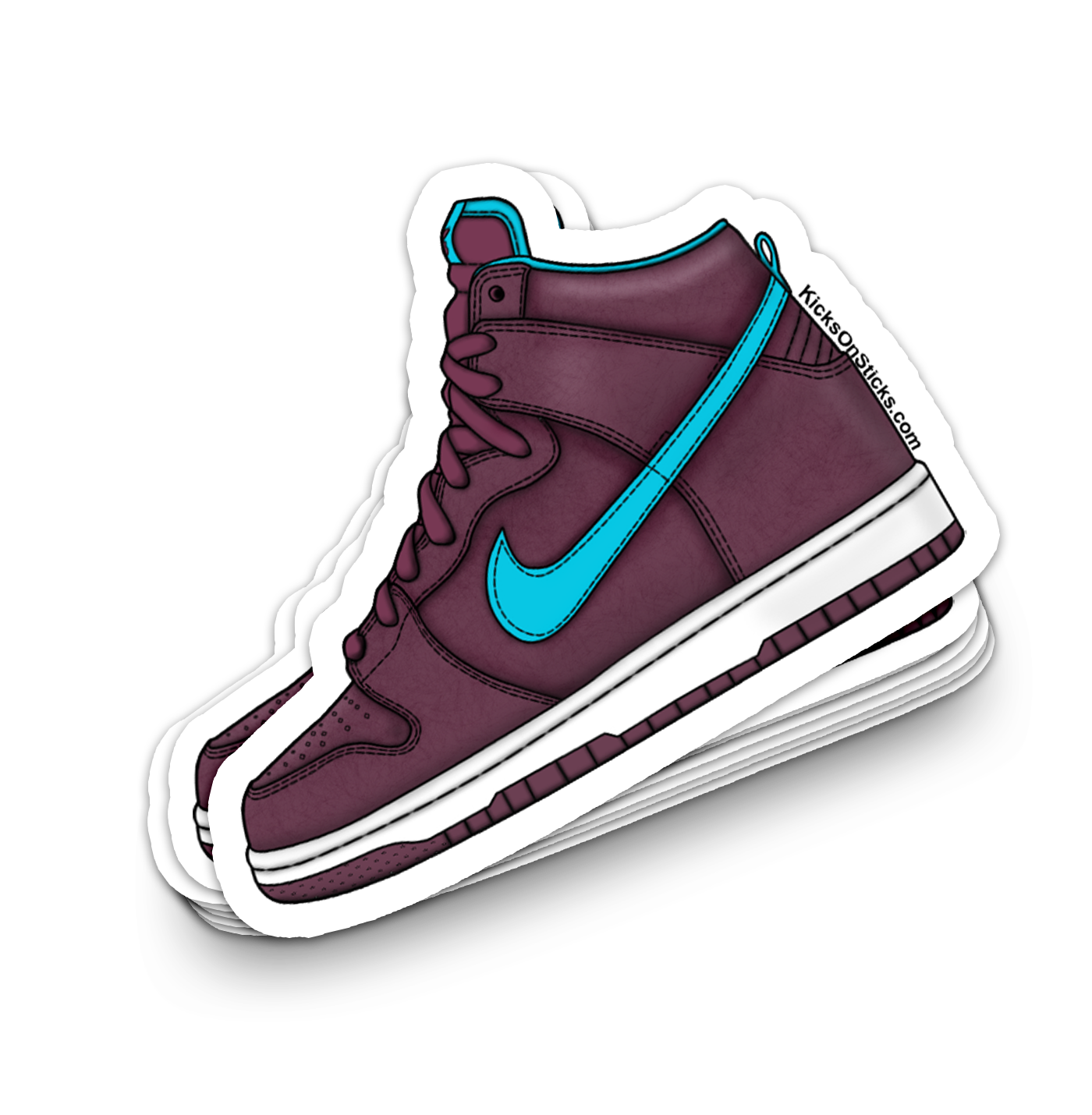 SB Dunk High "Burgundy Aquamarine" Sneaker Sticker