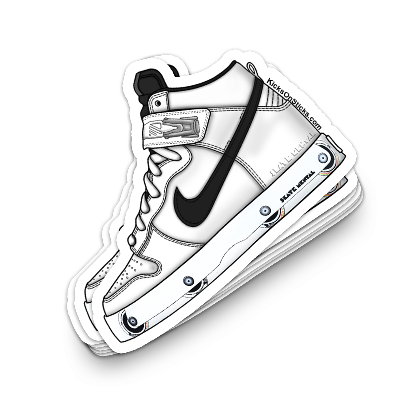 SB Dunk High "Skate Mental Blades Roller Derby" Sneaker Sticker