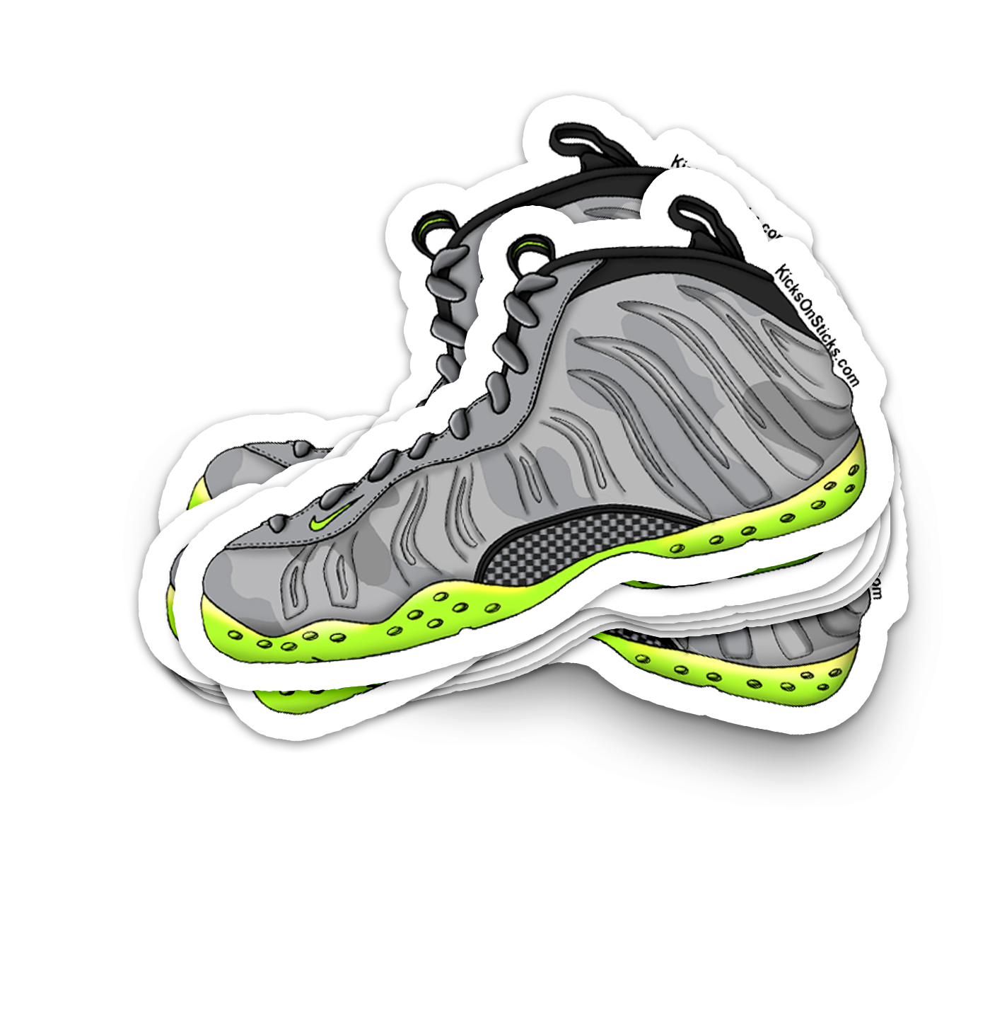 Foamposite "Silver Volt Camo" Sneaker Sticker