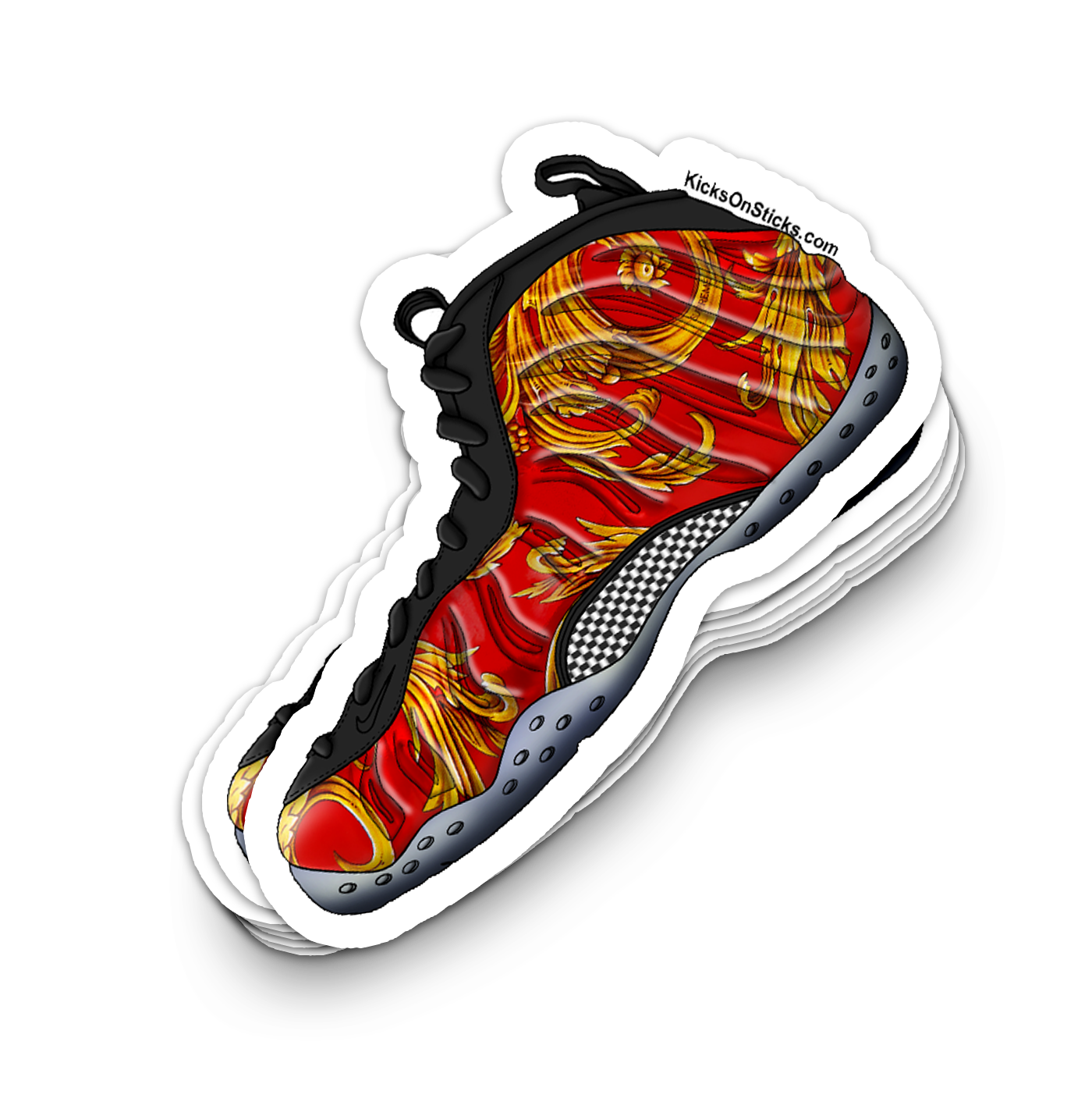 Foamposite "Supreme Red" Sneaker Sticker