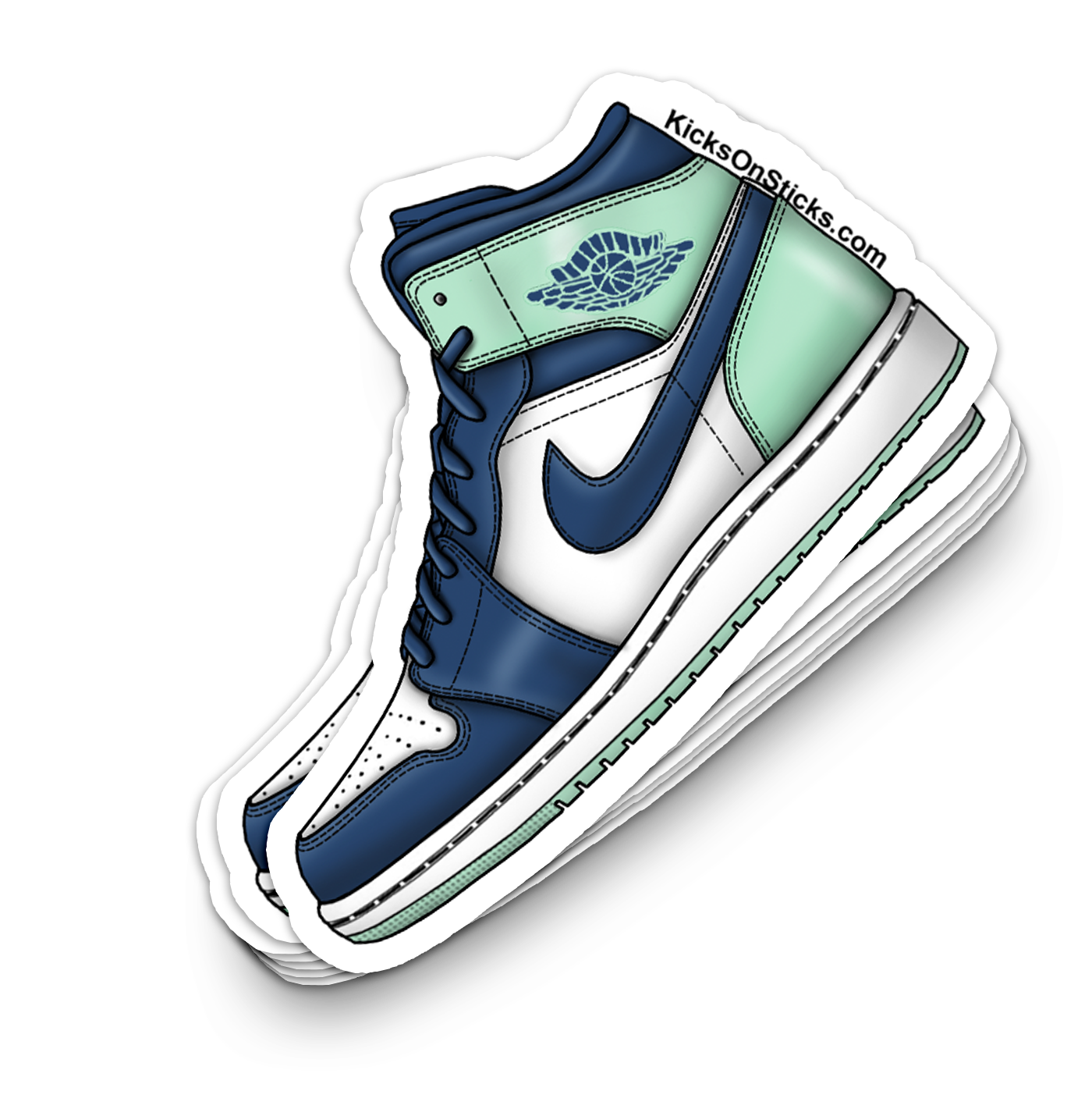Jordan 1 Mid "Blue Mint" Sneaker Sticker