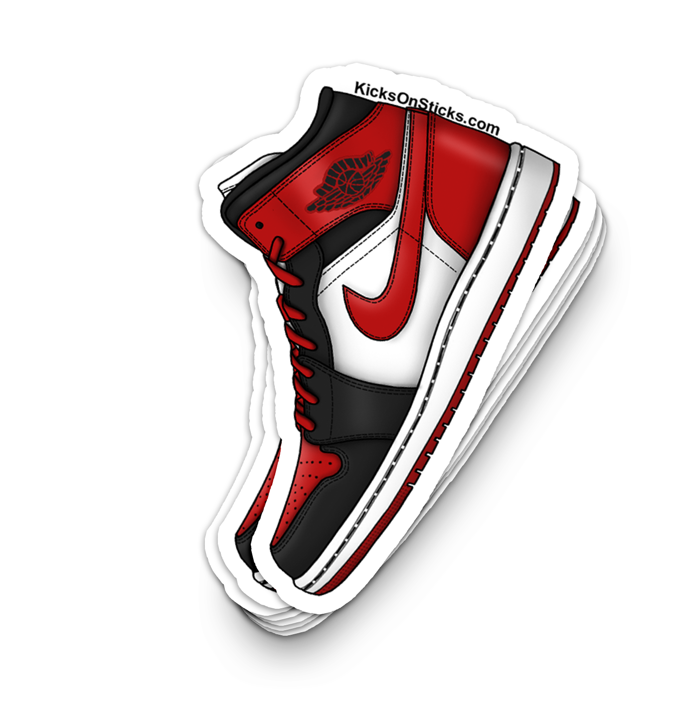 Jordan 1 Mid "Bred Toe" Sneaker Sticker