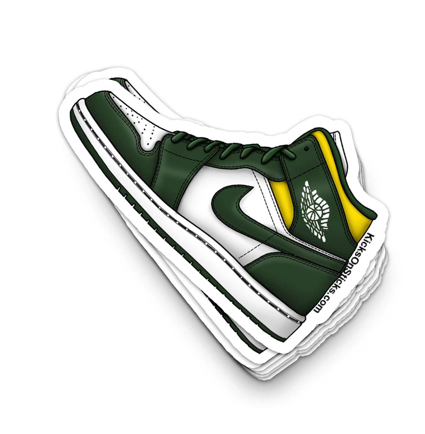 Jordan 1 Mid "Sonics" Sneaker Sticker