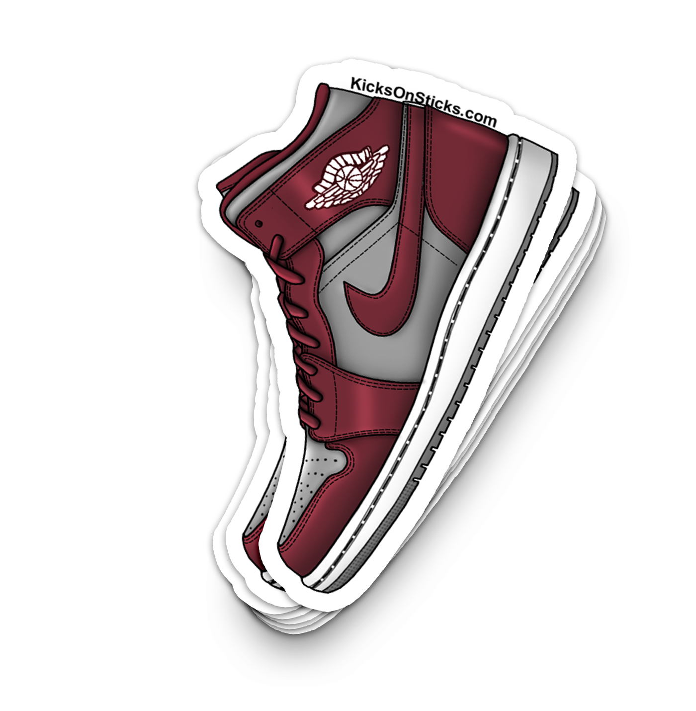 Jordan 1 Mid "Team Red" Sneaker Sticker