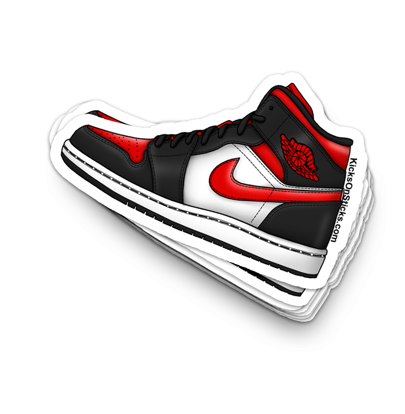 Jordan 1 Mid "White Black Red" Sneaker Sticker