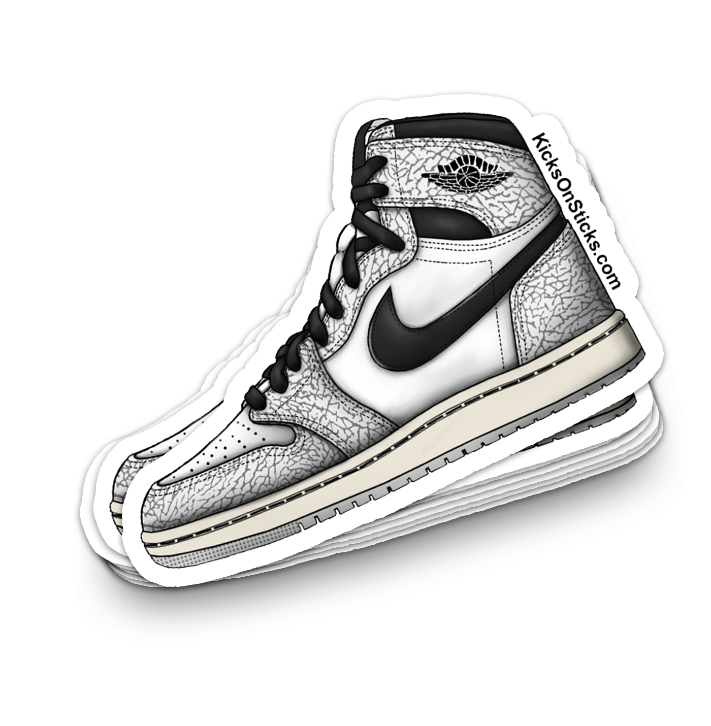 Jordan 1 "White Cement" Sneaker Sticker