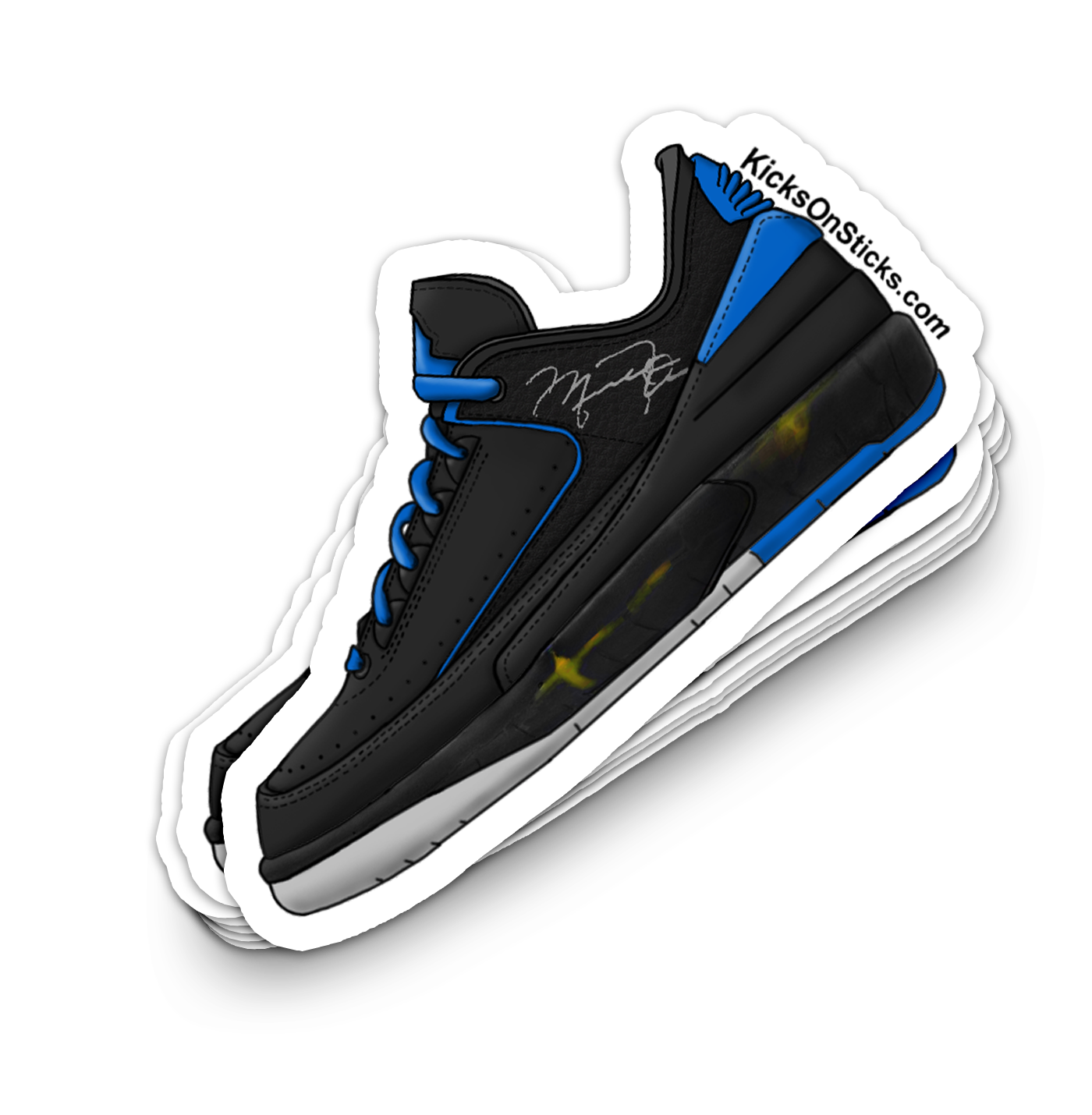 Jordan 2 Low "Off-White Black" Sneaker Sticker
