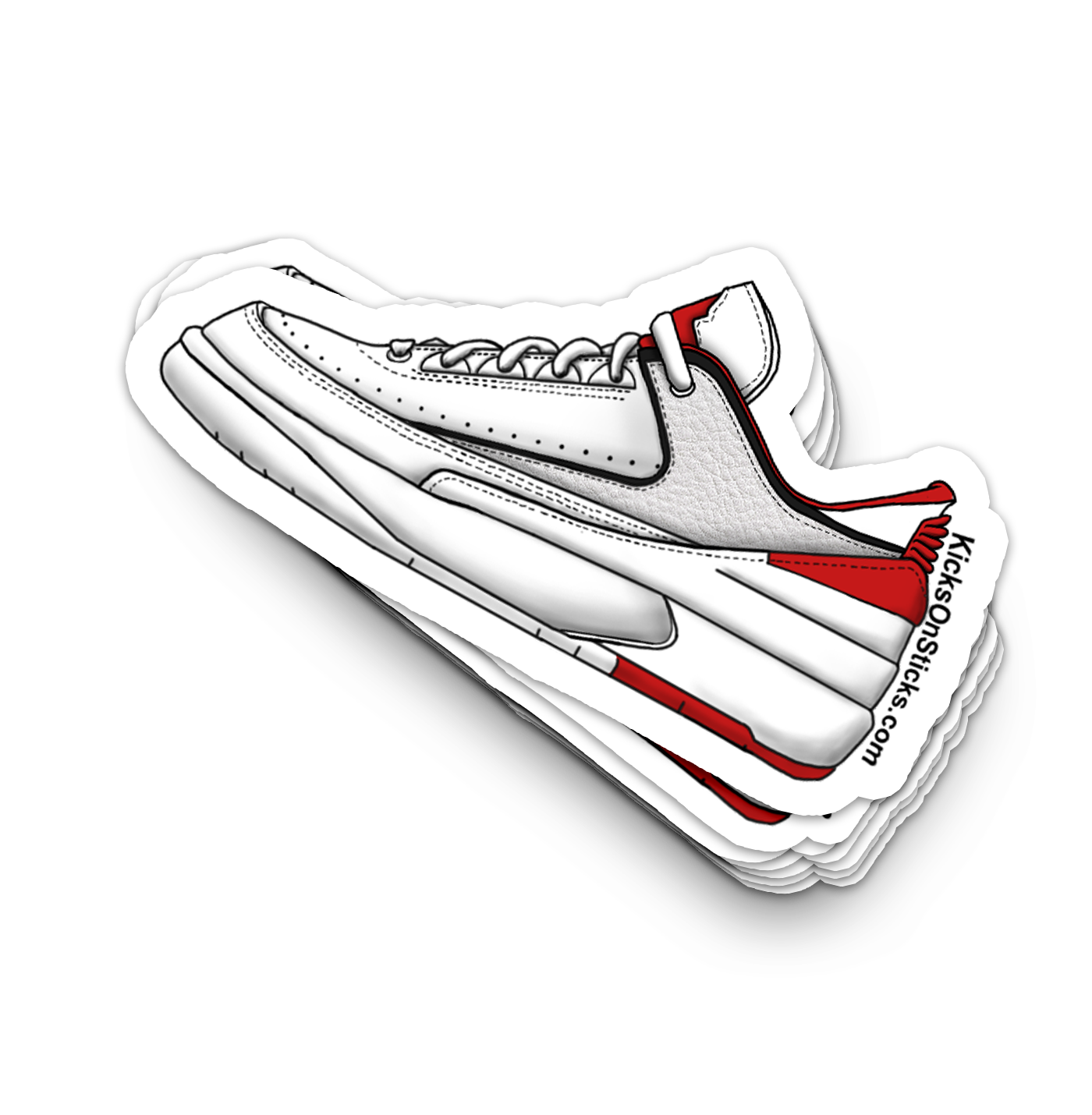 Jordan 2 Low "White Varsity Red" Sneaker Sticker