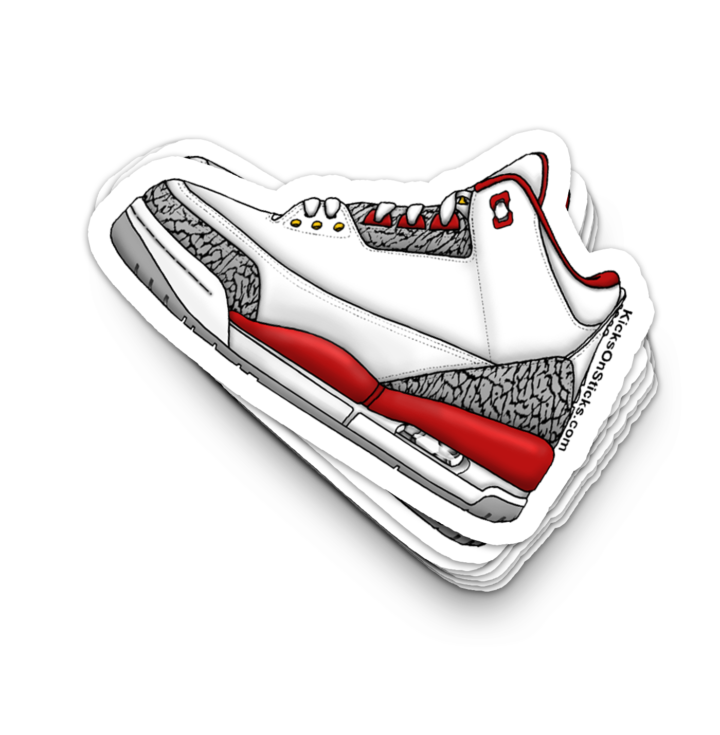 Jordan 3 "Cardinal" Sneaker Sticker