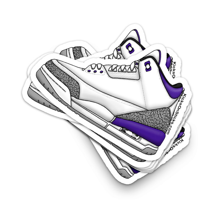 Jordan 3 "Dark Iris" Black Sneaker Sticker