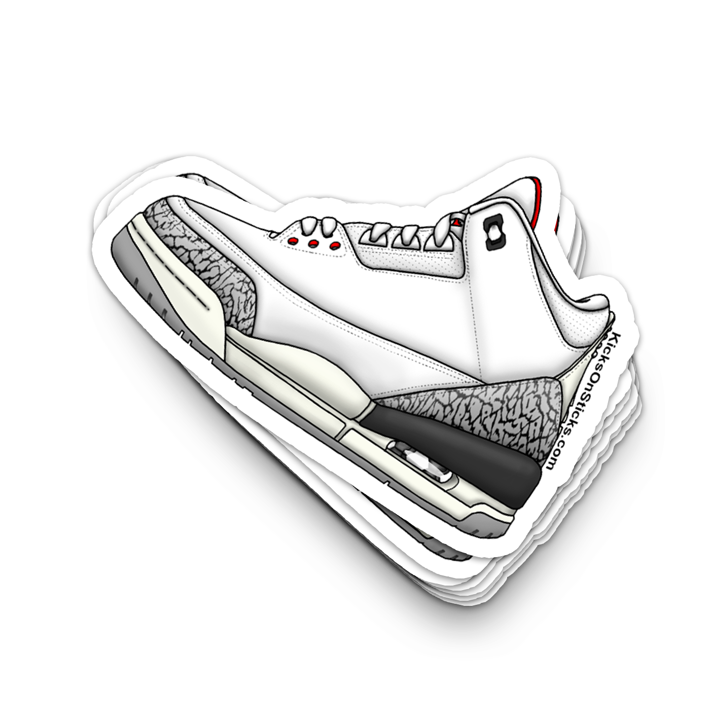 Jordan 3 "Reimagined White Cement" White Sneaker Sticker