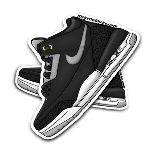 Jordan 3 "Tinker Black" Black Sneaker Sticker