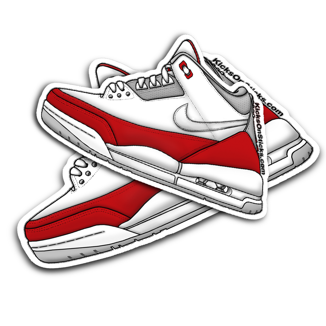Jordan 3 "Tinker Red" Black Sneaker Sticker
