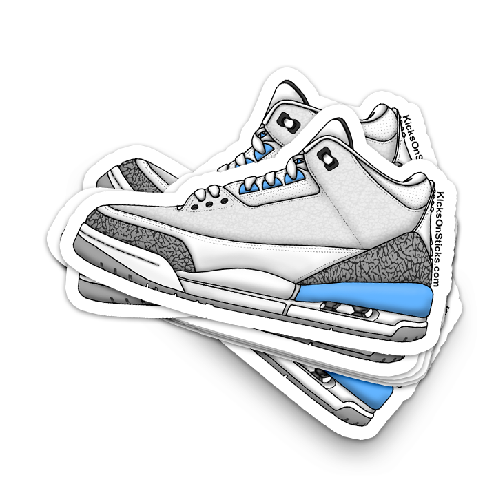 Jordan 3 "UNC Valor" Black Sneaker Sticker