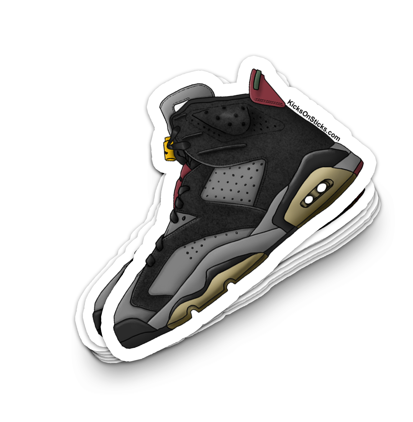 Jordan 6 "Bordeaux" Sneaker Sticker