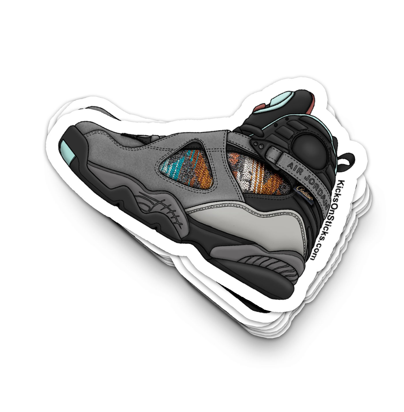Jordan 8 "N7 Pendleton" Sneaker Sticker