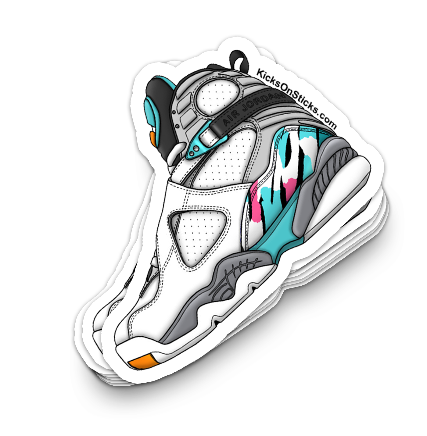 Jordan 8 "South Beach" Sneaker Sticker