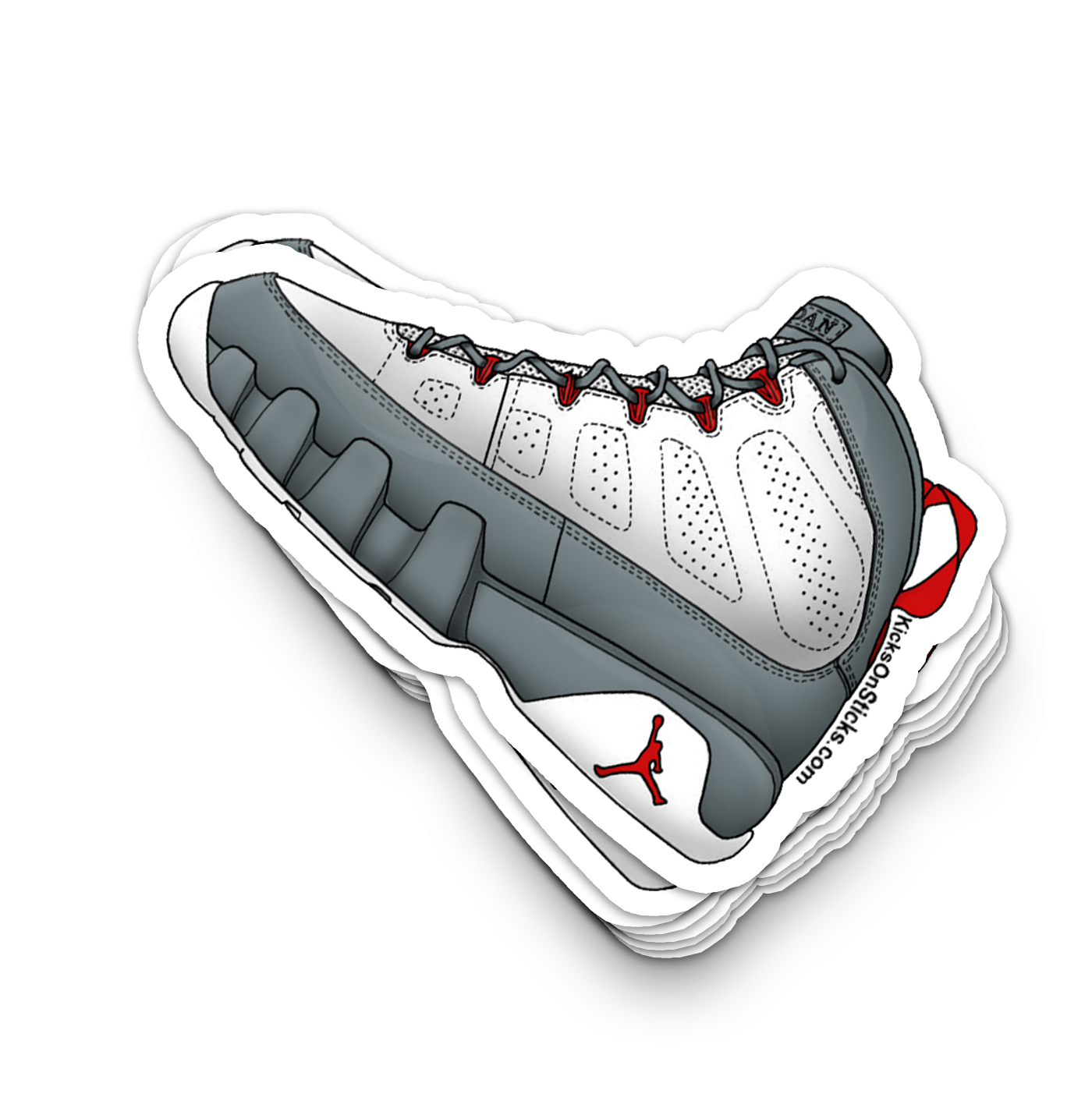 Jordan 9 "Fire Red" Sneaker Sticker